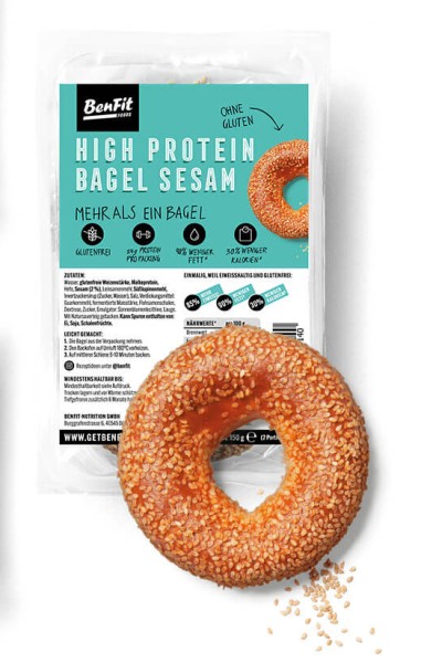 Protein Bagel Sesam (glutenfrei) 150g - kurzes MHD, BenFit