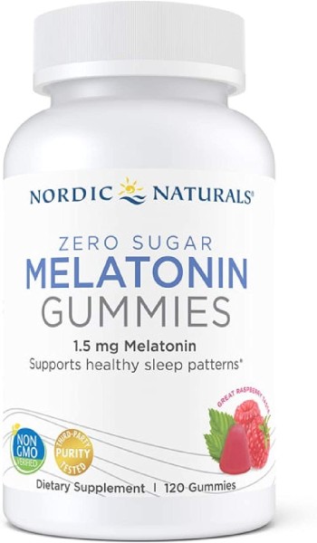 Zero Melatonin Gummies 1,5mg (60 Gums), Nordic Naturals